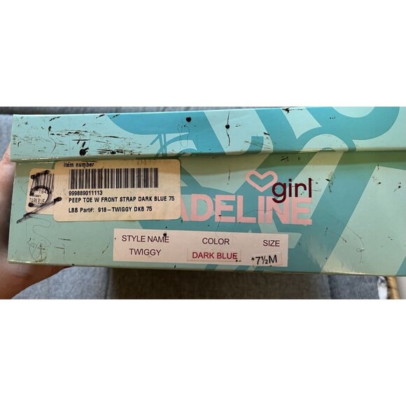 Madeline Girl WOMENS 7.5 Platform Twiggy Sandals Blue Velvet 70s Mod Retro Disco - Picture 16 of 16